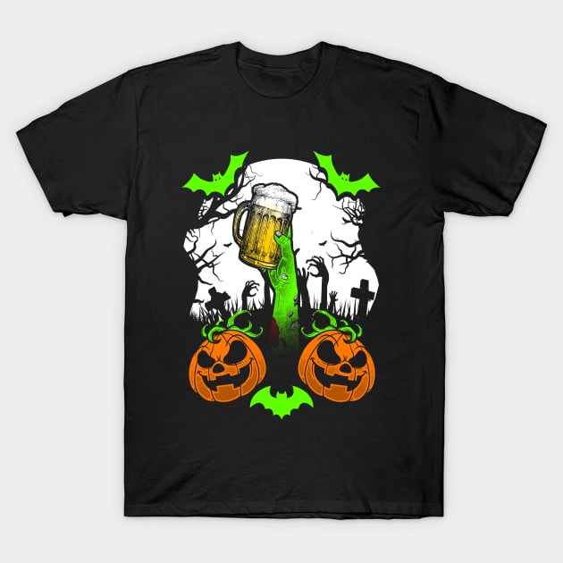 Halloween Beer Lover - Beer Drinker Funny T-Shirt by RRADesign